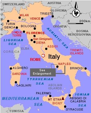 naples trong ý bản đồ