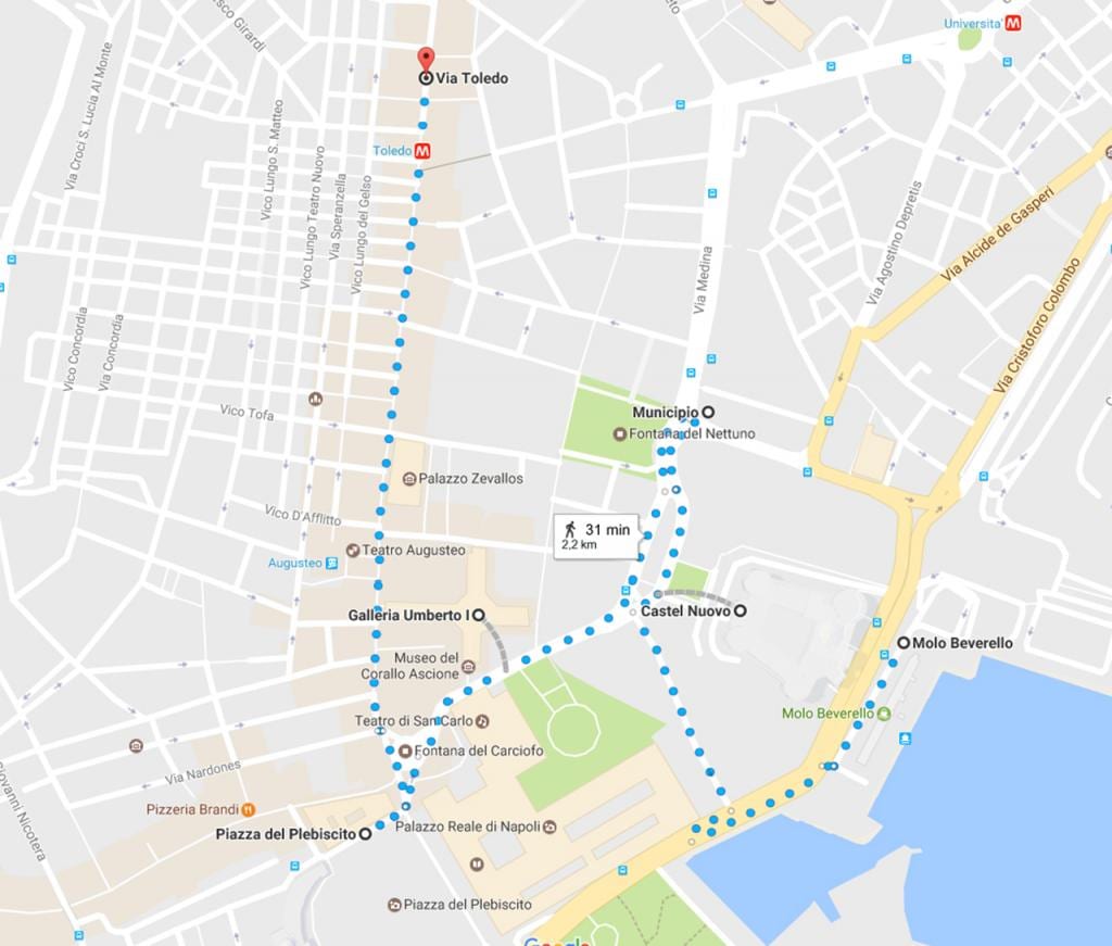 naples đi bộ bản đồ du lịch