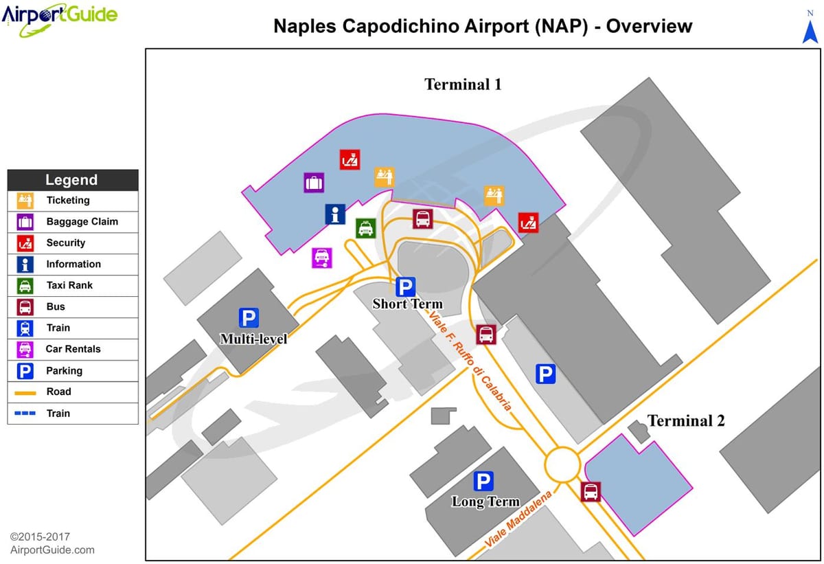 Bản đồ của naples sân bay