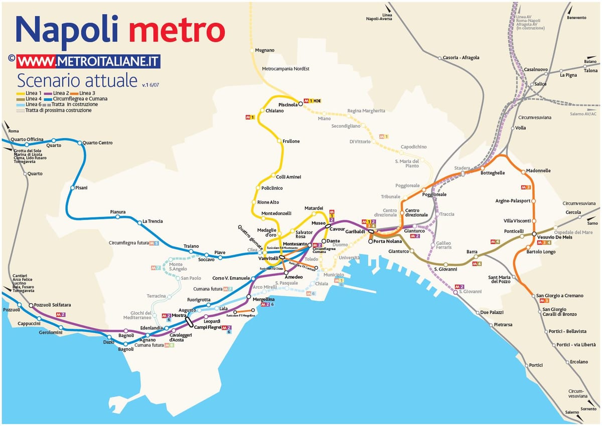 bản đồ của naples metro