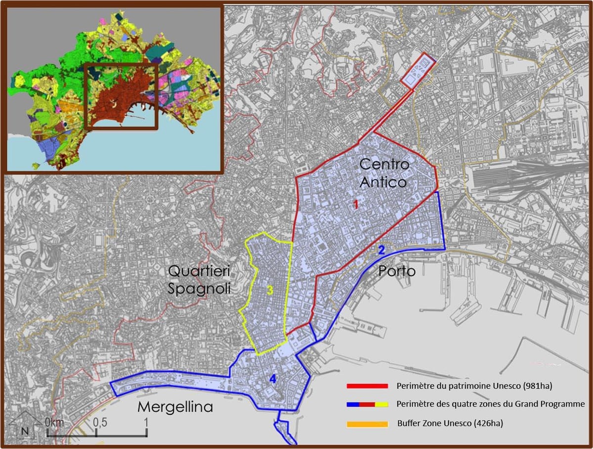 Bản đồ của naples trung tâm lịch sử