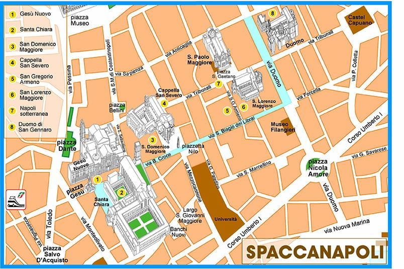 Bản đồ của spaccanapoli naples