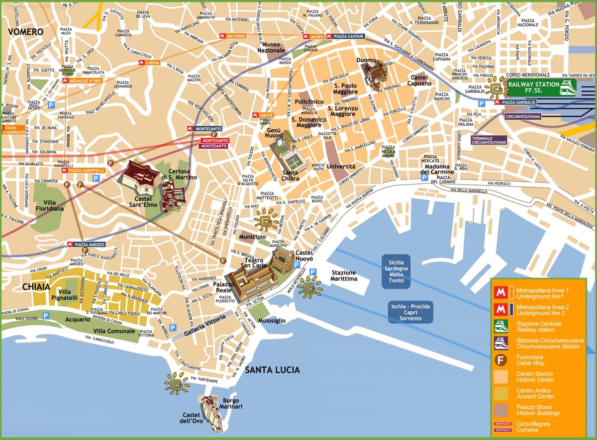 trung tâm thành phố naples bản đồ