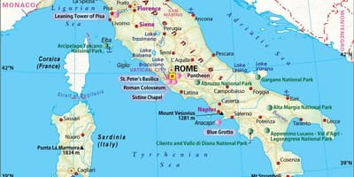 Bản đồ của naples ý xung quanh khu vực